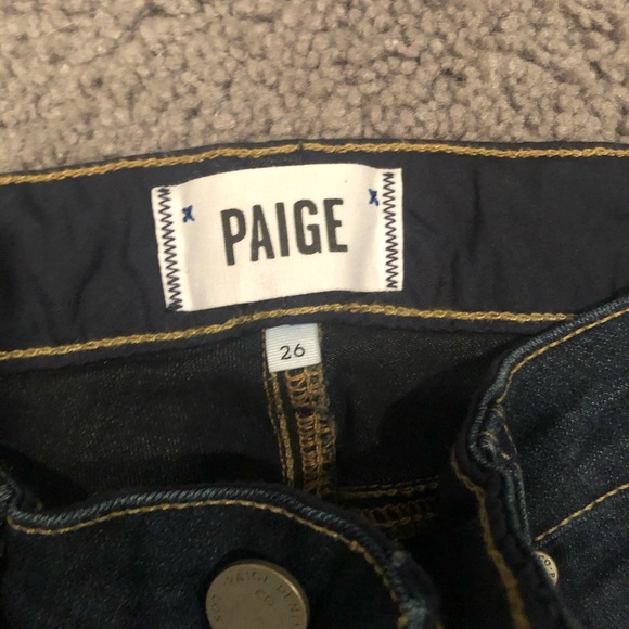 Paige Edgemont Skinny Dark Wash Blue Jeans - 26 - Picture 5 of 7